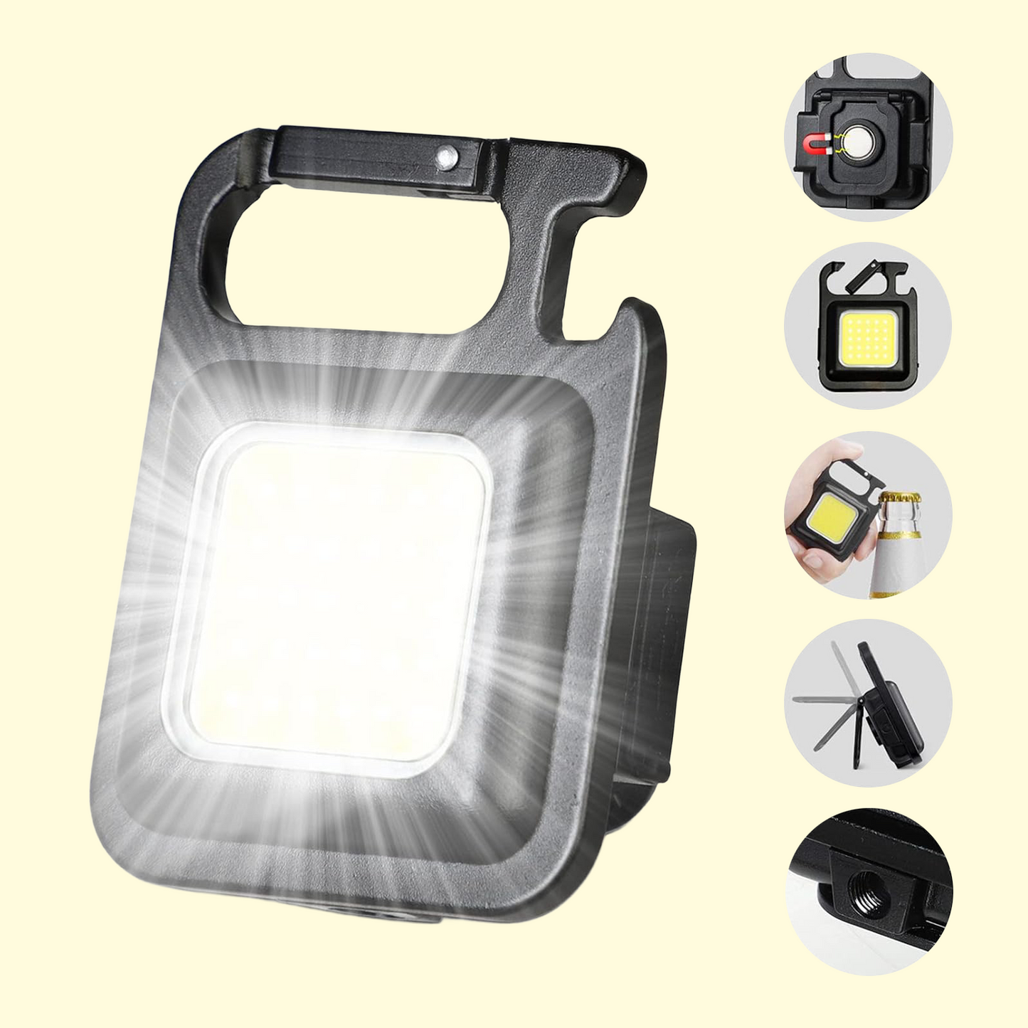 HOORA LED Mini Cob Keychain Flashlight