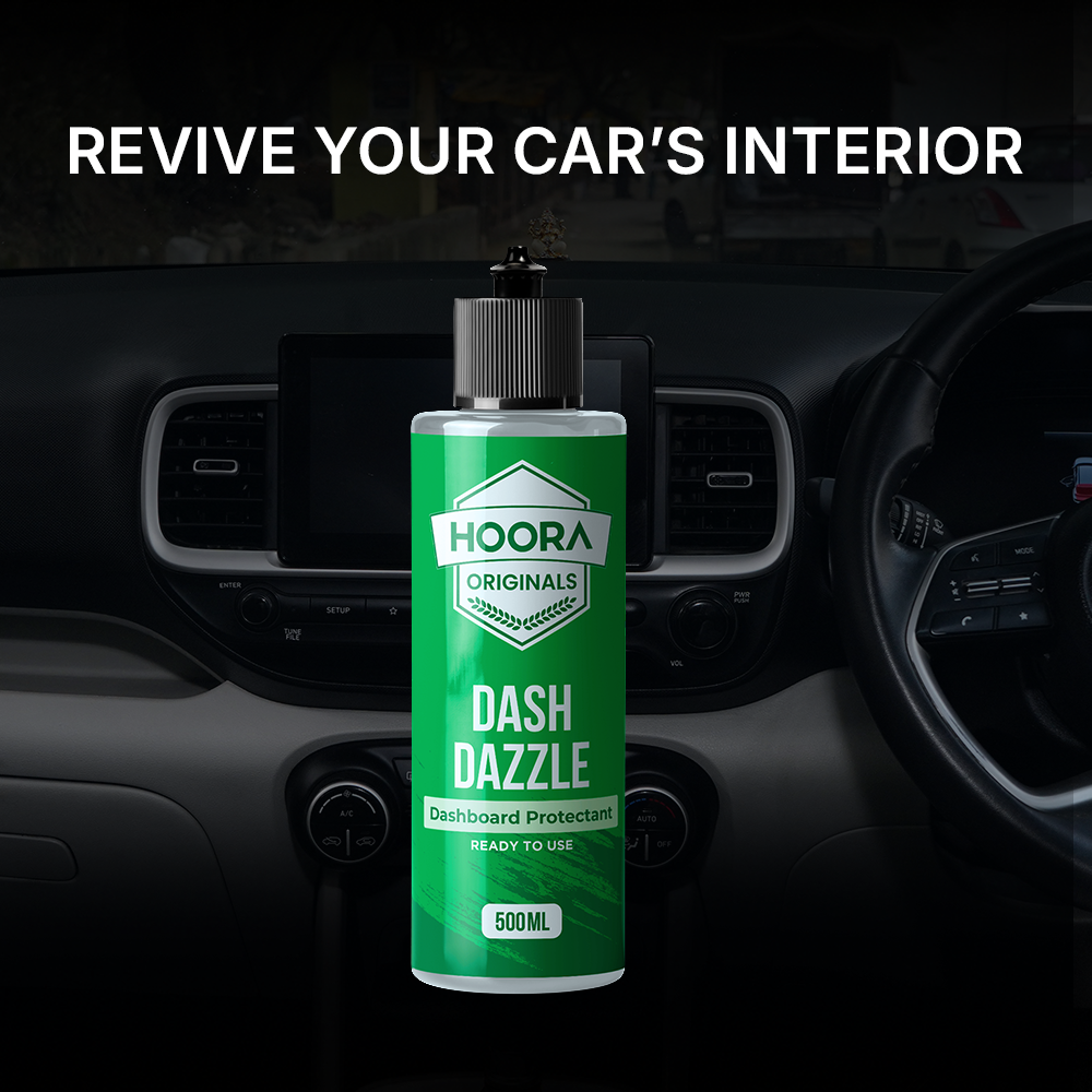 Hoora Dashboard Polish + Tyre Polish + 550 GSM Microfiber Cloth (Combo)