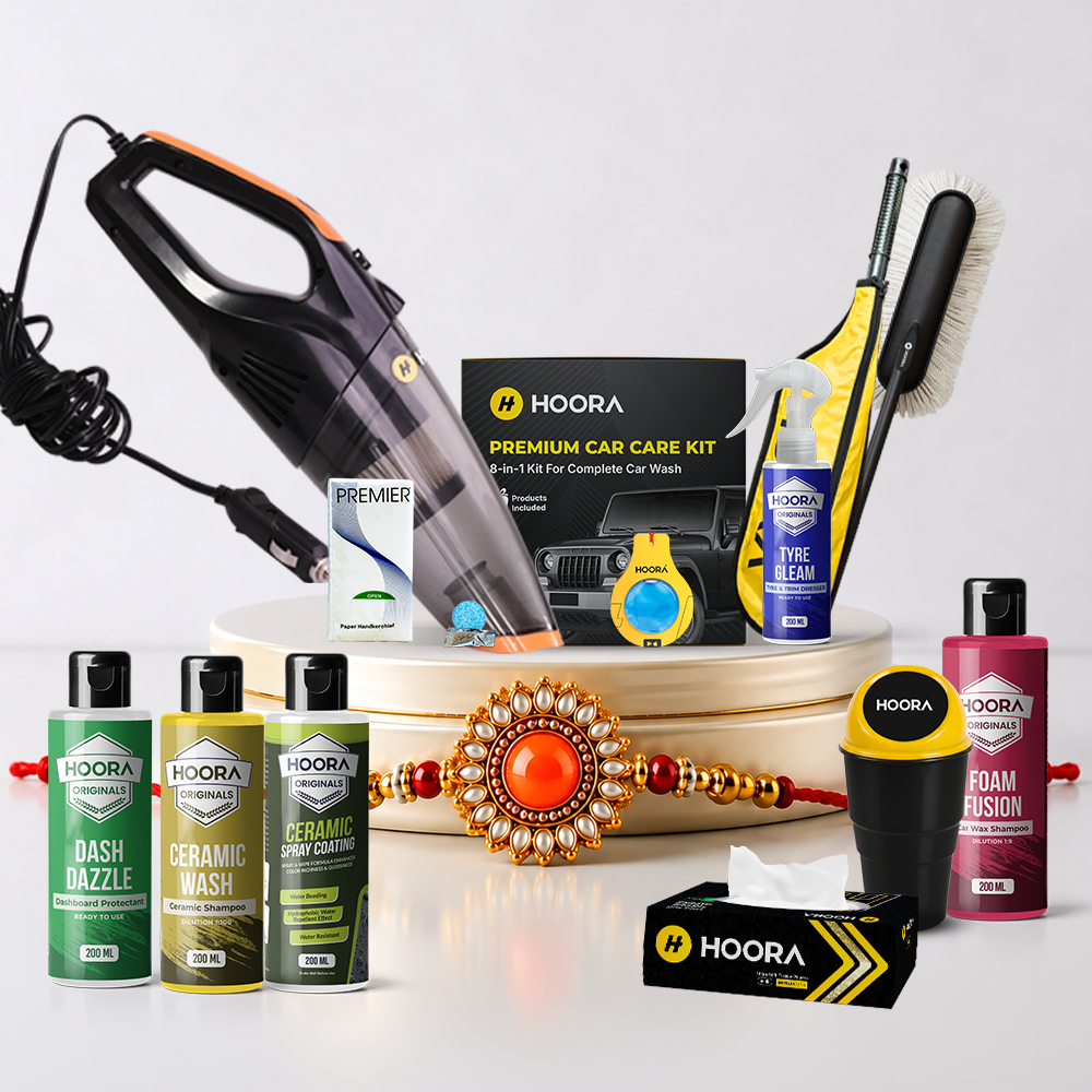 Ultimate Car Lover's Gift Hamper (Wired Vacuum + Premium Care Kit + Duster + Dustbin + Tissue Box)