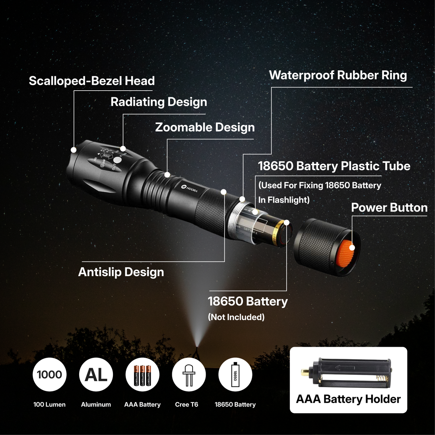 Hoora Tactical Flashlight