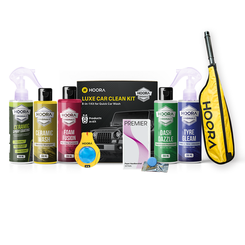 Hoora Quick Clean Car Duster + Premium Car Care Kit - 200ml each - (Combo) - Hoora