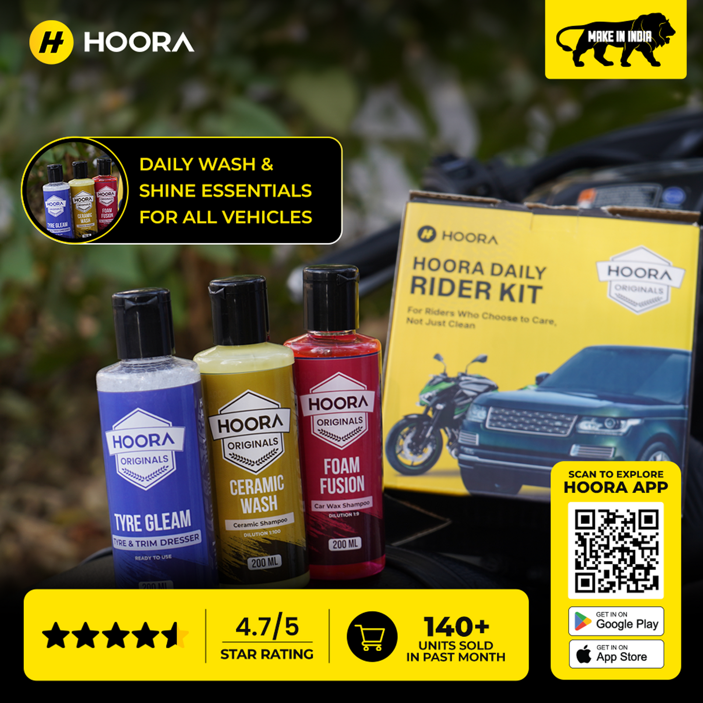 Hoora Eco Wash Kit (4-in-1 Practical Wash - 200ml Each)