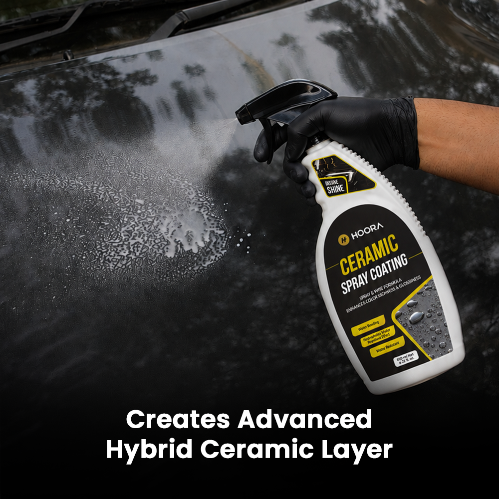 Hoora Ceramic Spray Coating and One Microfiber Cloth 350GSM Combo