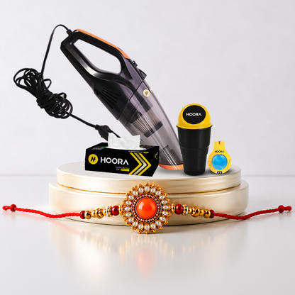 Road Trip Companion Box (Wired Vacuum Cleaner + Air Freshener + Dustbin + Tissue Box)