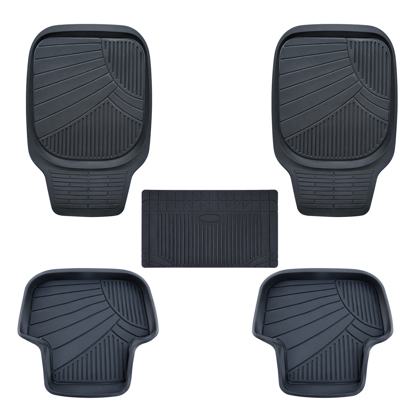 Hoora Universal Rubber Car Floor Mats (With Anti-Slip Smart Grip)