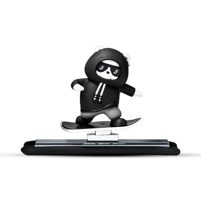 Hoora Sliding Skateboard Panda Dashboard Decor (Dynamic Motion Effect) - Hoora