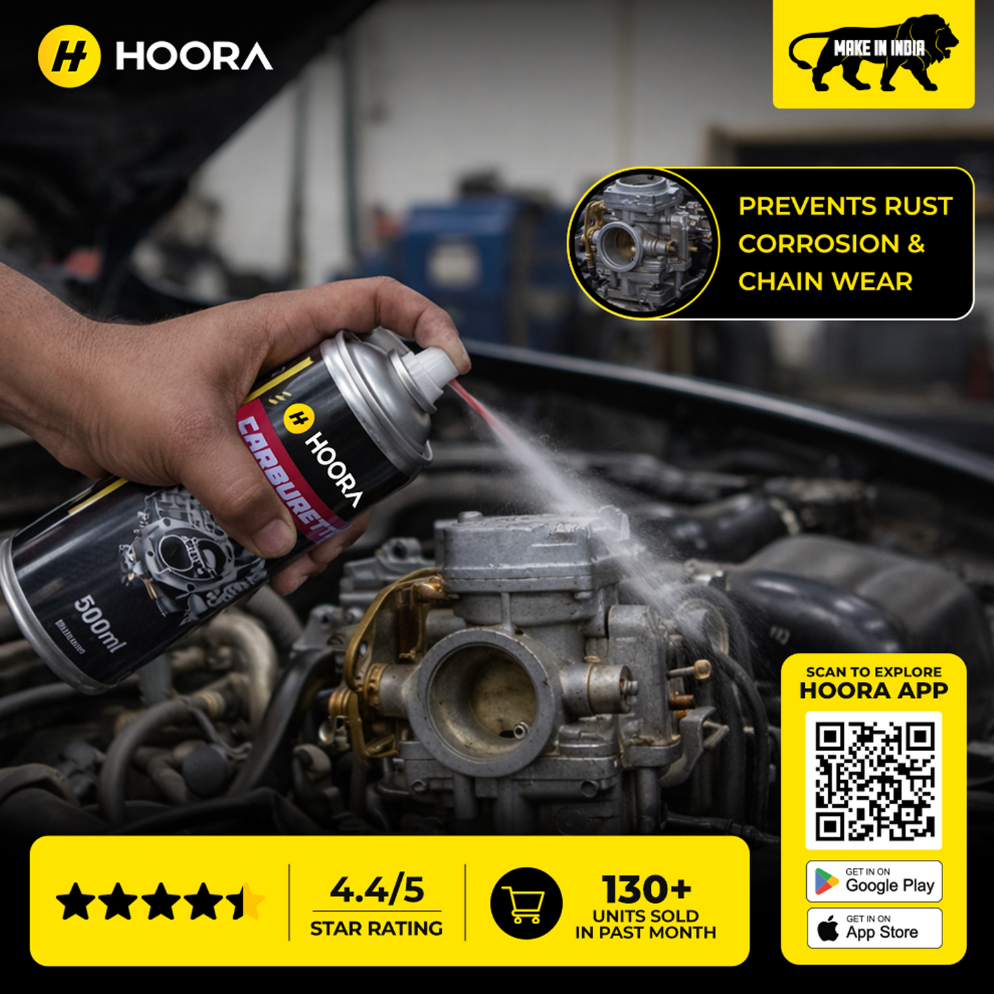 Hoora Carburetor Cleaner (Advanced Solvent Formula)