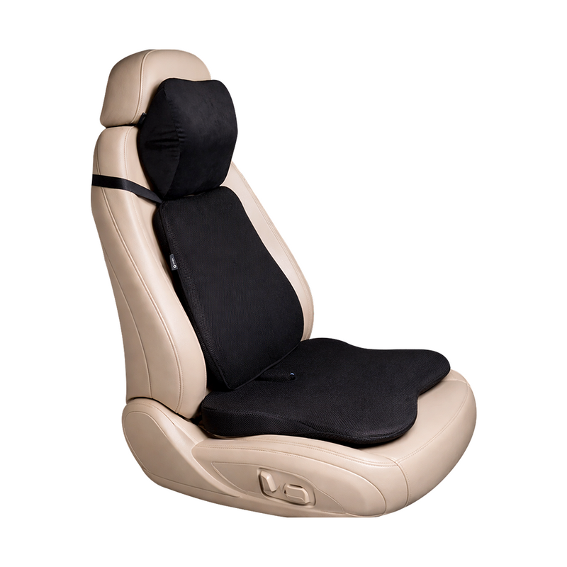 Car seat cushion combo made with memory foam for extra comfort