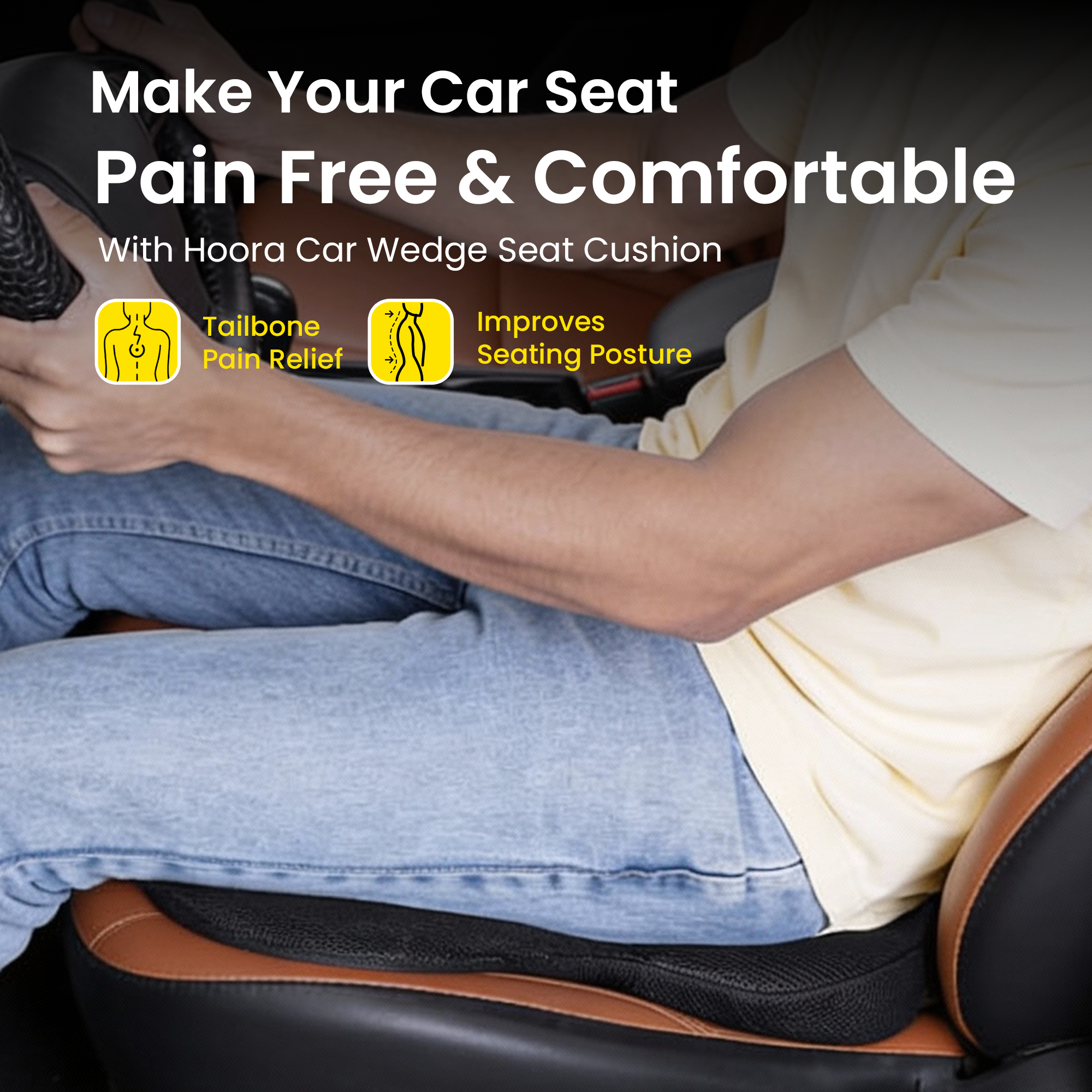 Hoora Tail Bone Pillow (With Coccyx Pressure Relief)