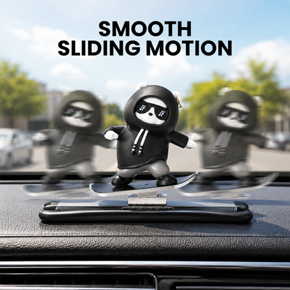 Hoora Sliding Skateboard Panda Dashboard Decor (Dynamic Motion Effect)