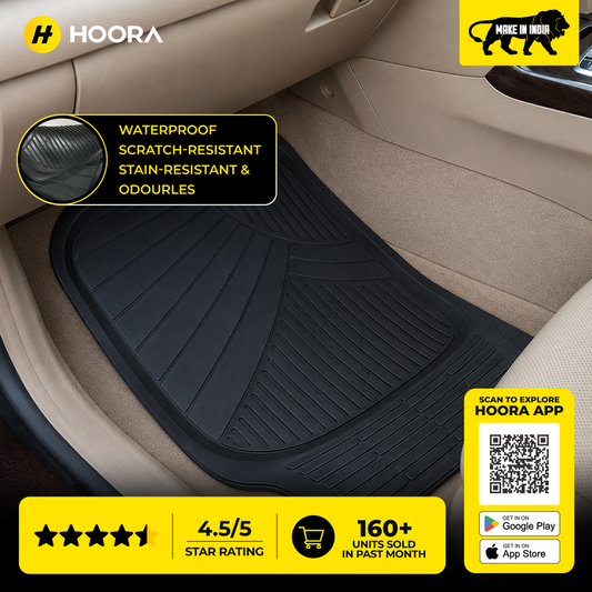 Hoora Universal Rubber Car Floor Mats (With Anti-Slip Smart Grip)