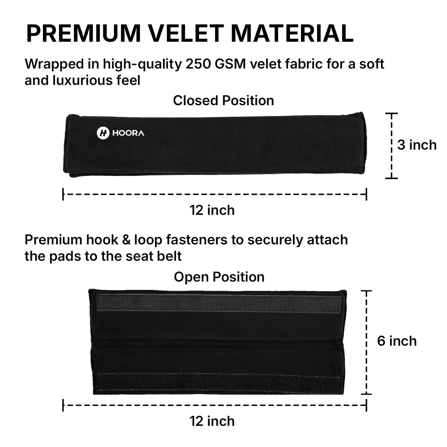 Hoora Premium Car Seat Belt Shoulder Pads (Set of 2)