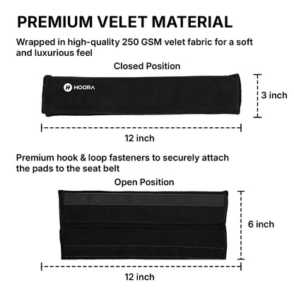 Hoora Premium Car Seat Belt Shoulder Pads (Set of 2)