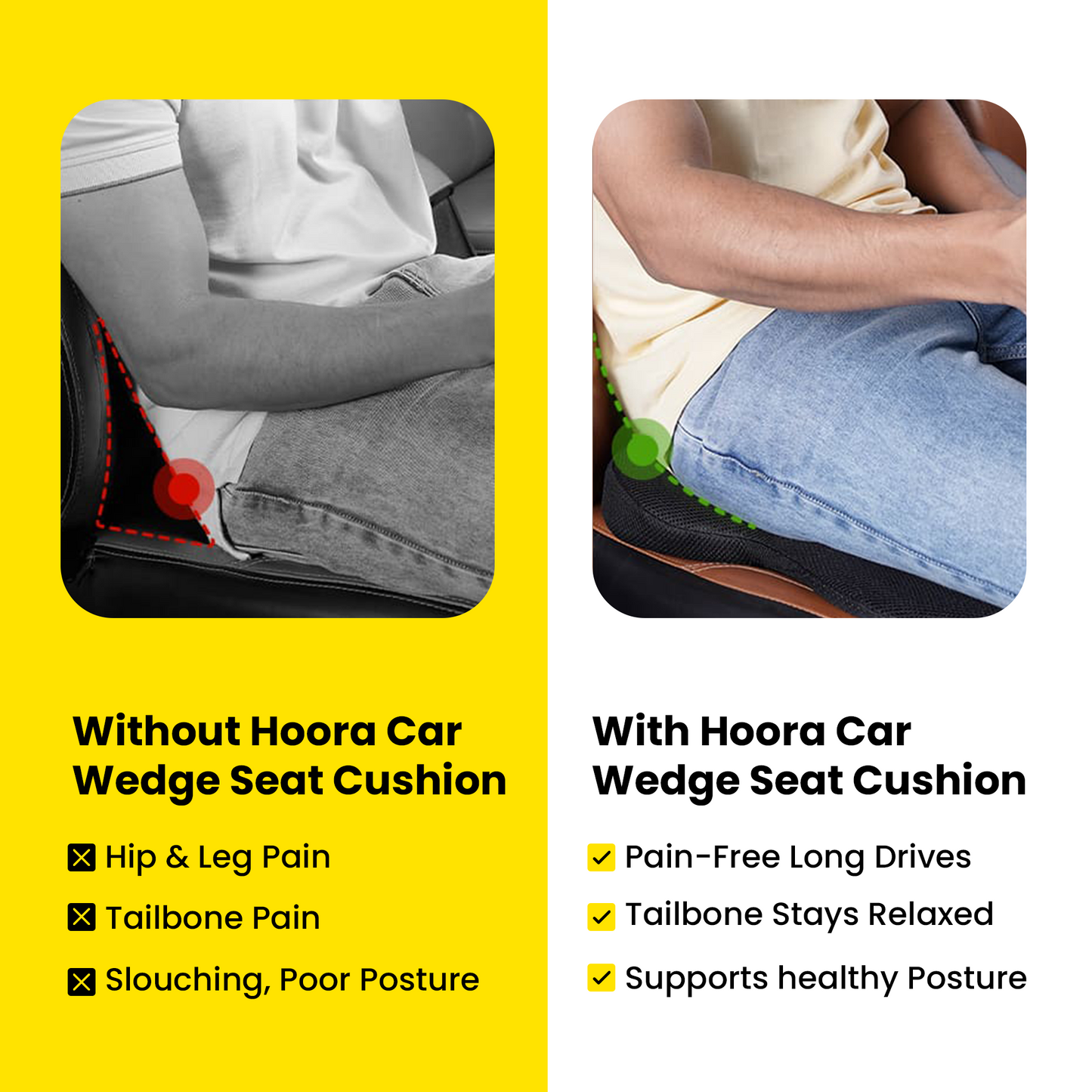 Hoora Tail Bone Pillow (With Coccyx Pressure Relief)