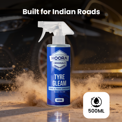 Hoora Dashboard Polish + Tyre Polish + 550 GSM Microfiber Cloth (Combo)