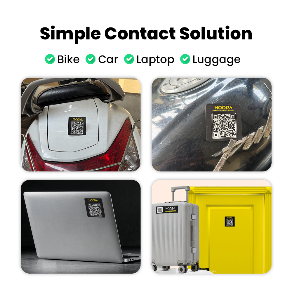 Hoora ConnectQR Smart Bike & Helmet Tag (2x2) - Hoora