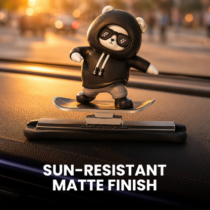 Hoora Sliding Skateboard Panda Dashboard Decor (Dynamic Motion Effect)