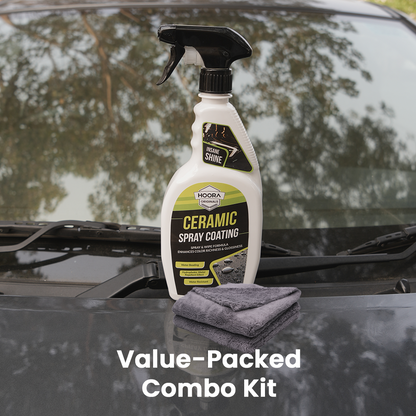 Hoora Ceramic Spray Coating and One Microfiber Cloth Combo