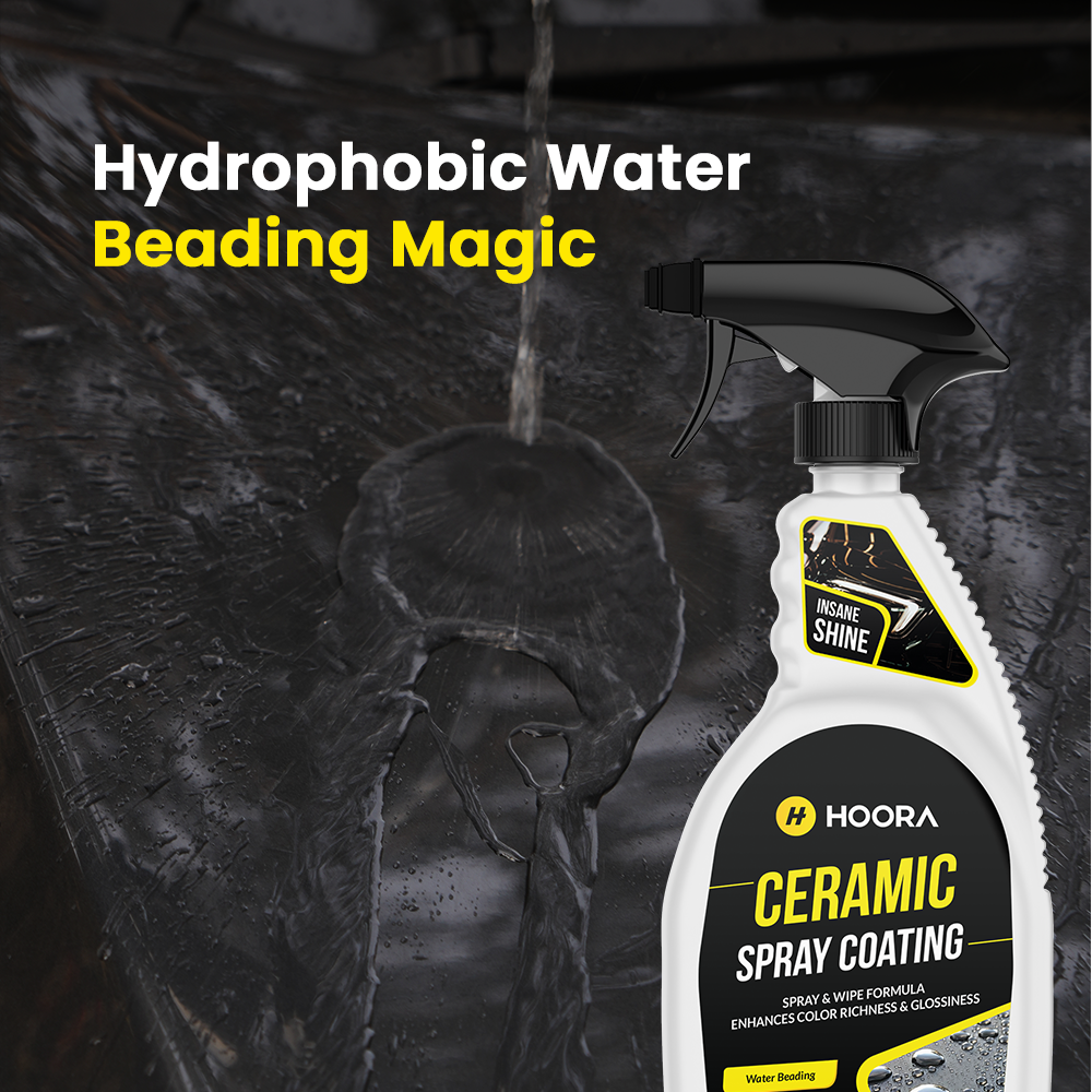 Hoora Hybrid Ceramic Spray Coat 650ml + Microfiber Car Wash Mitt (For Showroom Shine)