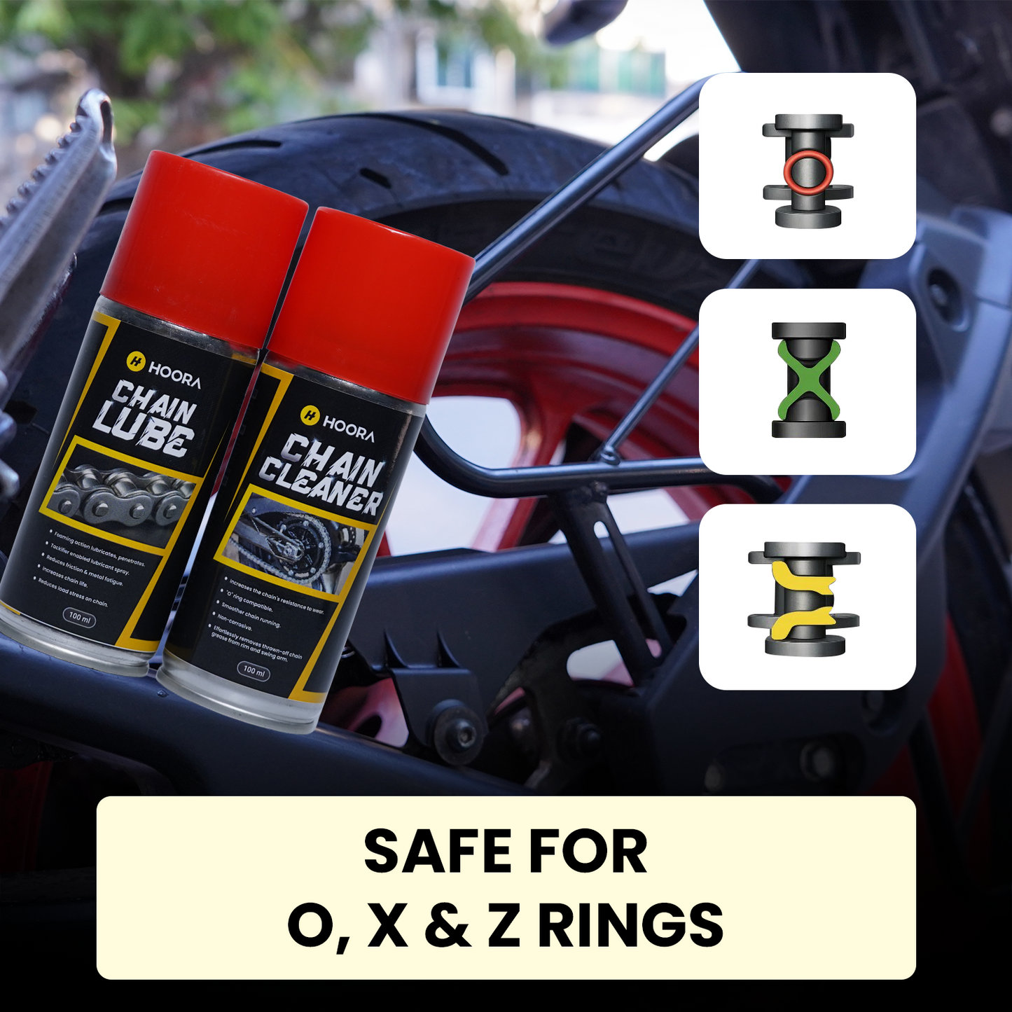 Hoora Bike Chain Care Combo (With Deep Degreasing Formula -  500ml/100ml Each)
