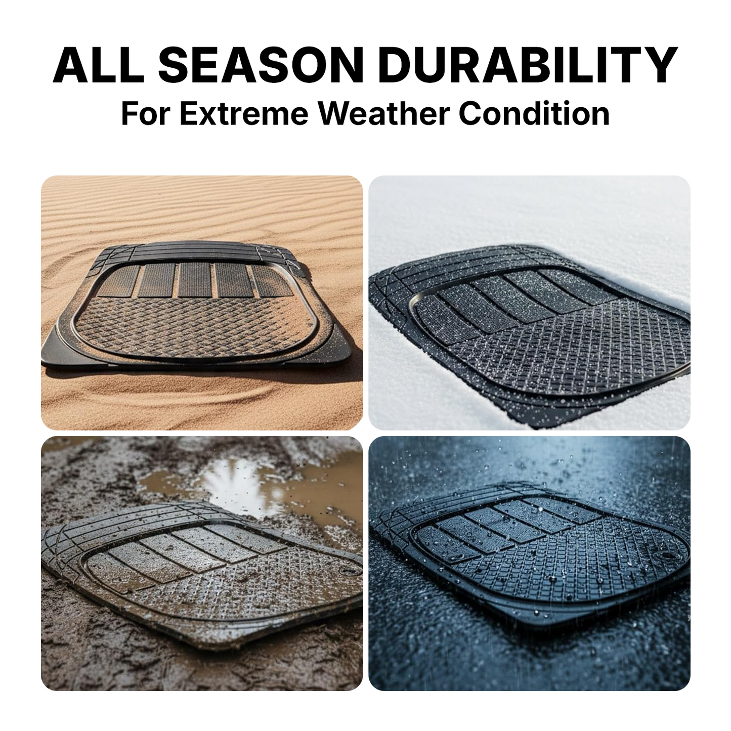 Hoora Universal Rubber Car Floor Mats (With Anti-Slip Smart Grip)
