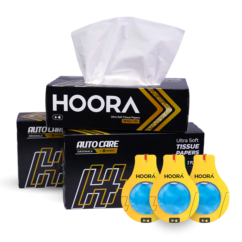 Hoora Premium Tissue Box & Air Freshener (Combo Pack) - Hoora
