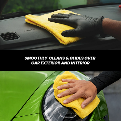 Hoora Dashboard Polish + Tyre Polish + 350 GSM Microfiber Cloth (Combo)