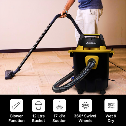 Hoora Wet & Dry Vacuum Cleaner (With 12L Capacity)