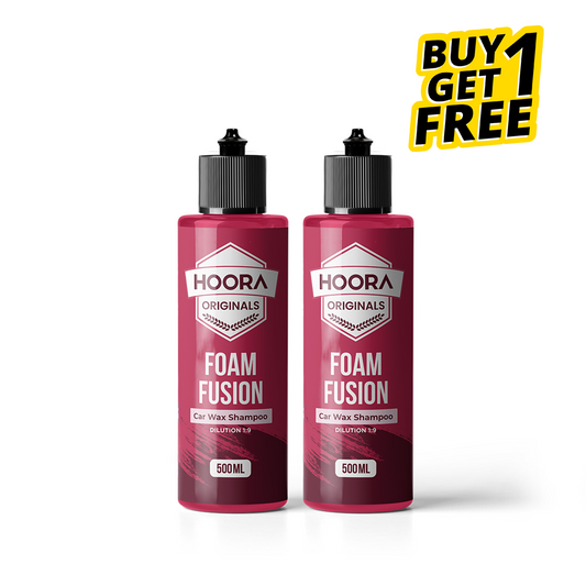 Hoora Foam Fusion Car Shampoo 500ml Pack Of 1 (With Thick-Foam Technology) Buy 1 Get 1 Free