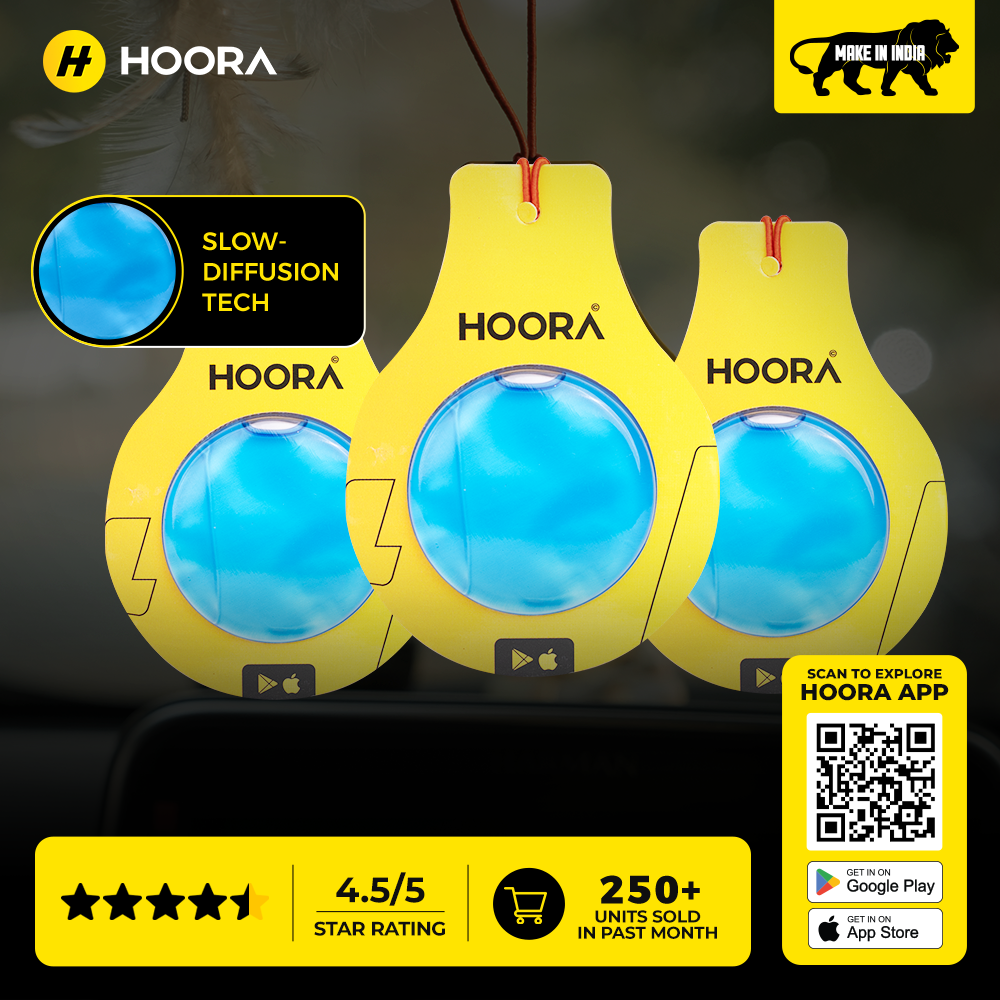 Hoora Car Air Freshener Pack of 3 (With Slow-Diffusion Tech)