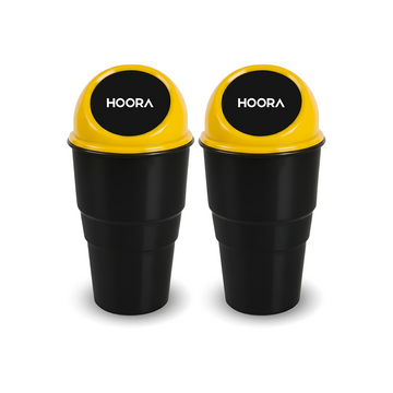 Hoora Compact Car Dustbin Pack of 2 (Leakproof Build)