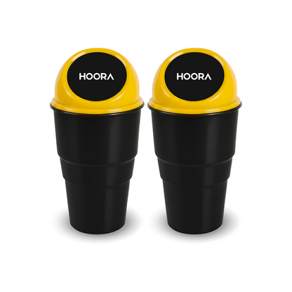 Hoora Compact Car Dustbin Pack of 2 (Leakproof Build)