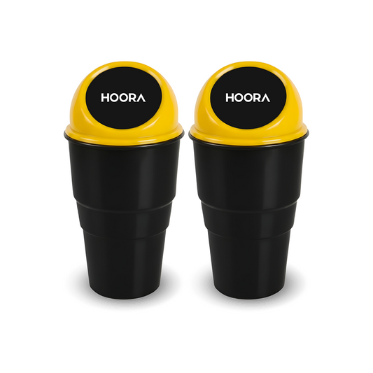 Hoora Compact Car Dustbin Pack of 2 (Leakproof Build)