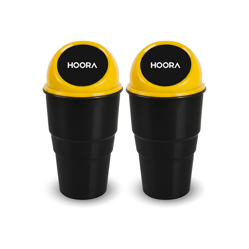 Hoora Compact Car Dustbin Pack of 2 (Leakproof Build) - Hoora