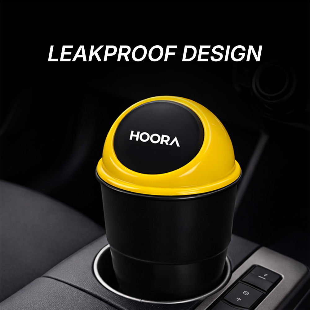 Hoora Compact Car Dustbin Pack of 2 (Leakproof Build)