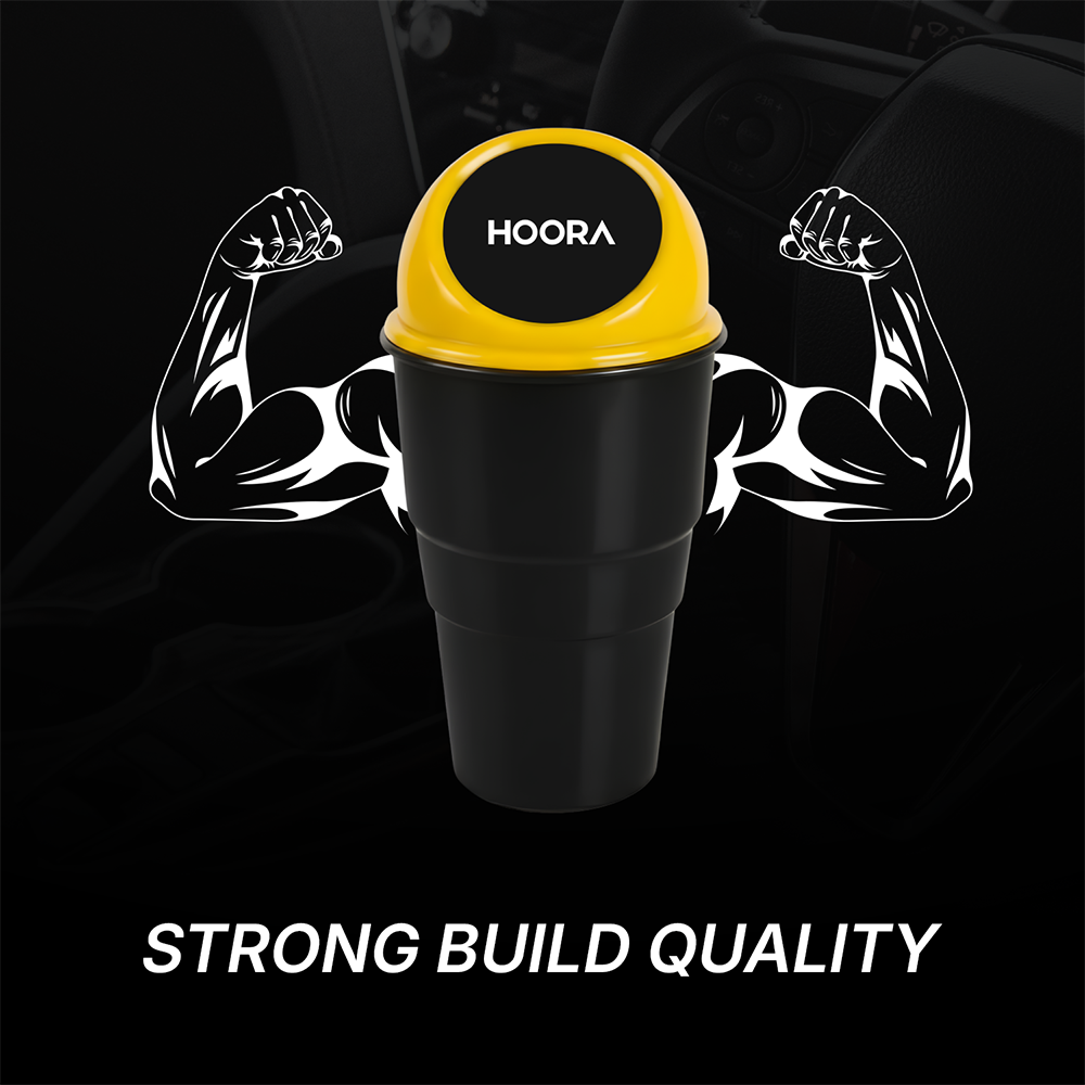 Hoora Compact Car Dustbin Pack of 2 (Leakproof Build)
