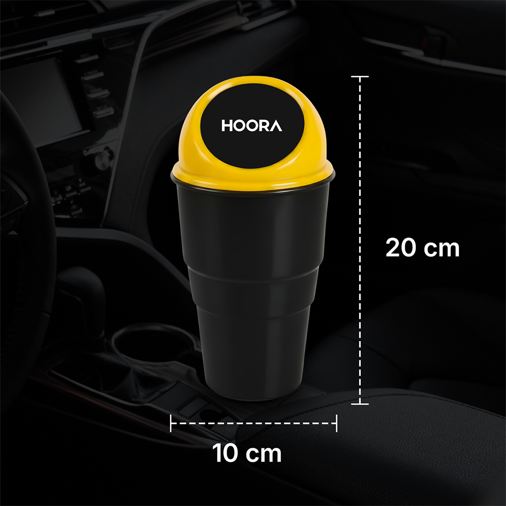 Hoora Compact Car Dustbin Pack of 2 (Leakproof Build)