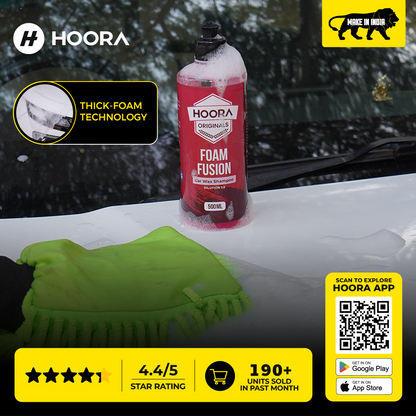 Hoora Foam Car Wash Combo (Foam Fusion Car Shampoo 500ml + Microfiber Car Wash Mitt 350 GSM)