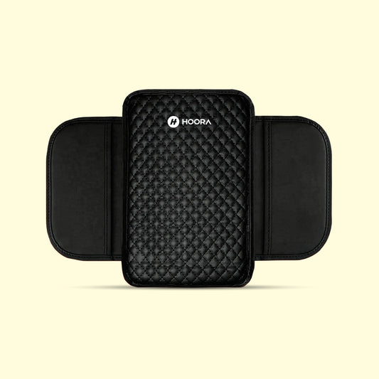Hoora Luxury Car Armrest Cushion with Dual Side Pockets