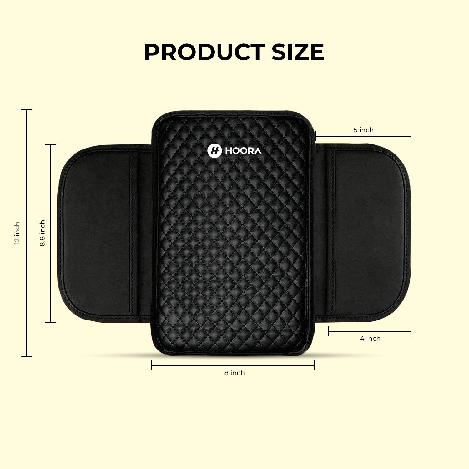 Hoora Luxury Car Armrest Cushion with Dual Side Pockets