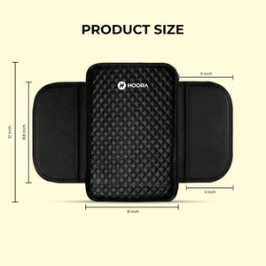 Hoora Luxury Car Armrest Cushion with Dual Side Pockets