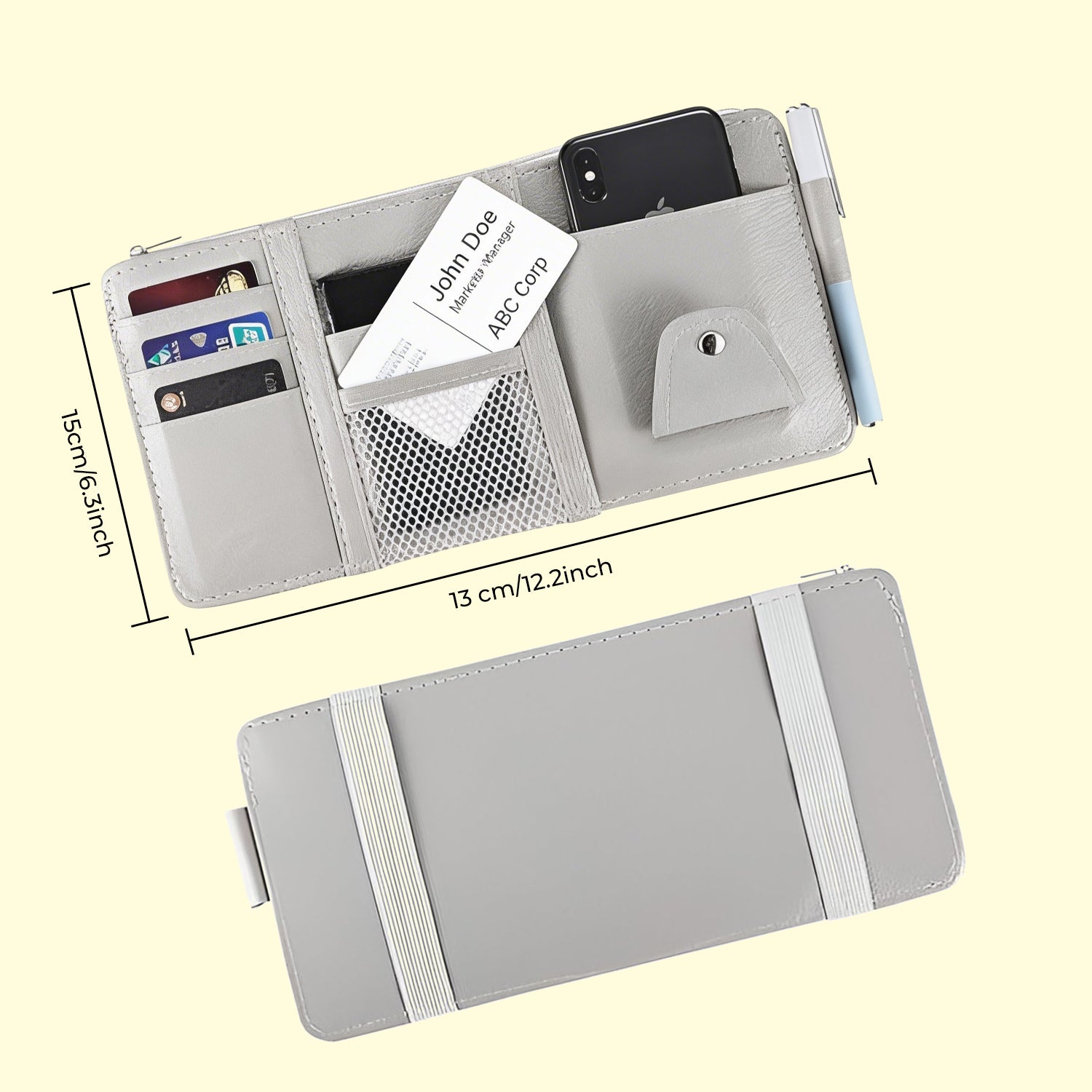 Hoora Car Visor Organizer with Zipper (Universal Fit)