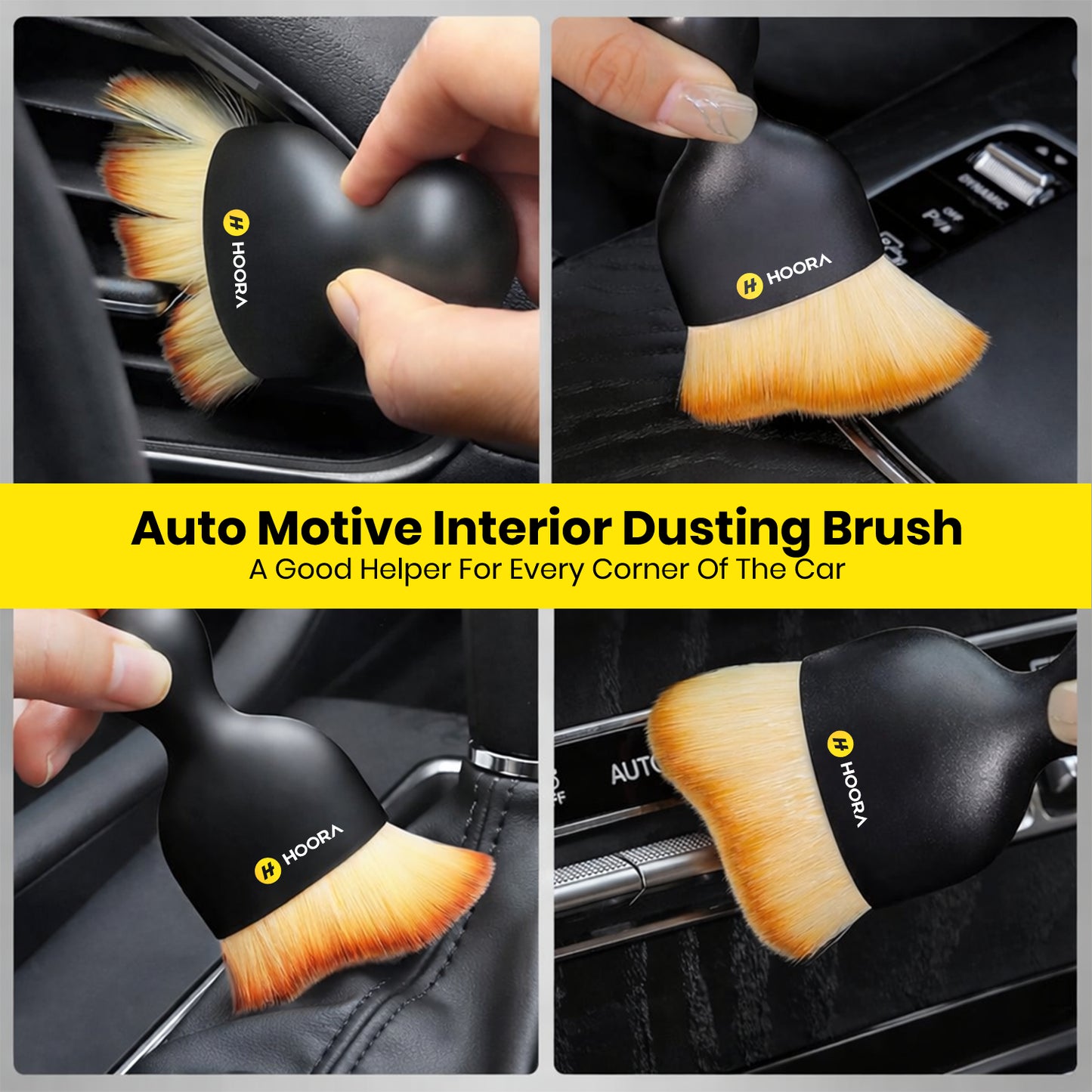 Hoora Robustt Car Interior Cleaning Brush Combo
