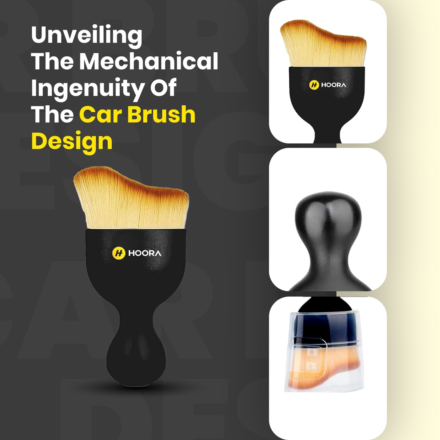 Hoora Robustt Car Interior Cleaning Brush Combo