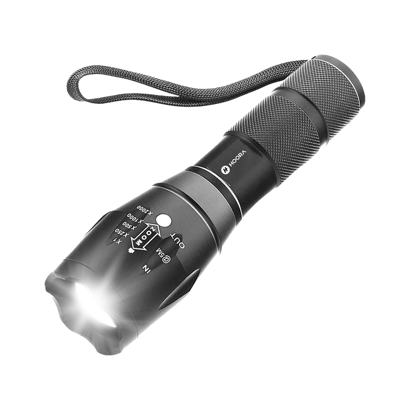 Hoora Tactical LED Flashlight (With Adjustable Focus Zoom) - Hoora