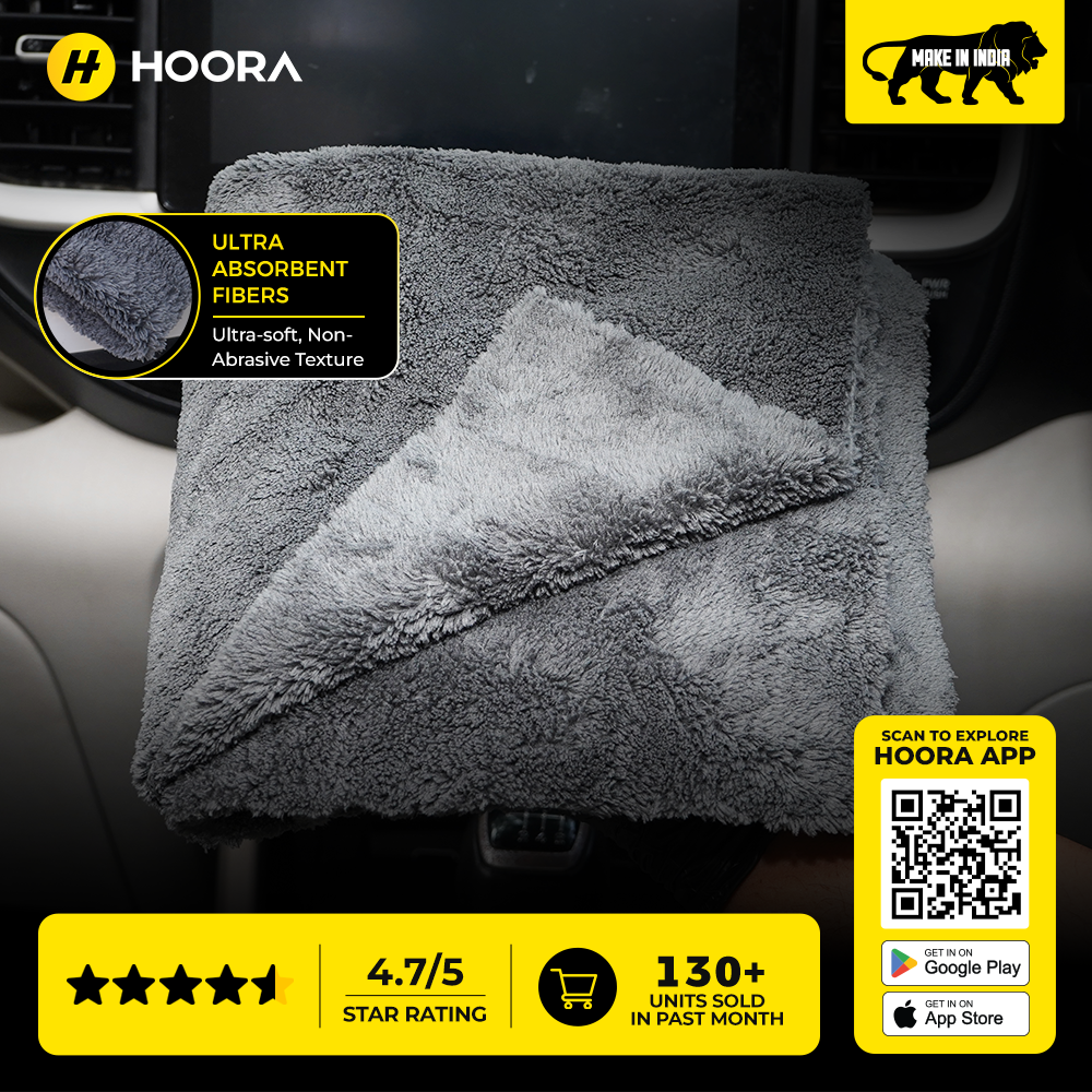 Hoora Microfiber Cloth 550 GSM  Pack of 2(With Ultra-Absorbent Fibers)