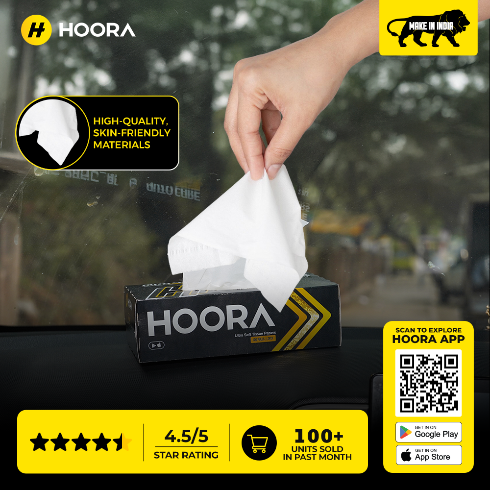 Hoora Premium Tissue Box (Ultra-Soft & Highly Absorbent)