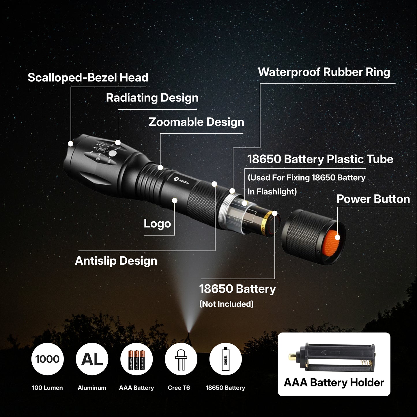 Hoora Tactical Flashlight