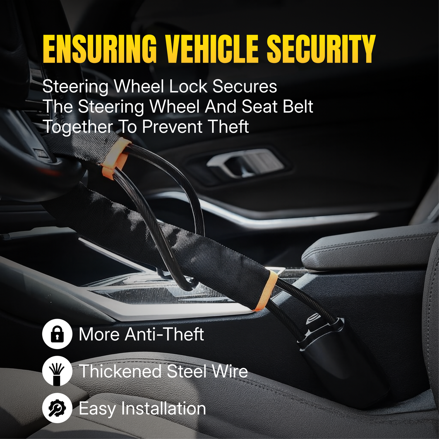 Steering lock anti theft lock