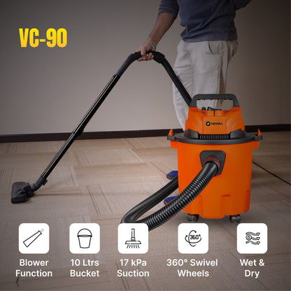 Hoora Wet & Dry Vaccum Cleaner 10L + Accessory Kit
